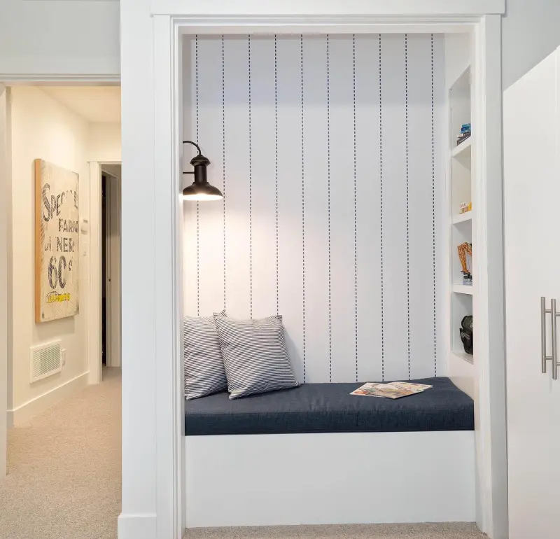 Create an Inviting and Cozy Reading Nook in unused closet