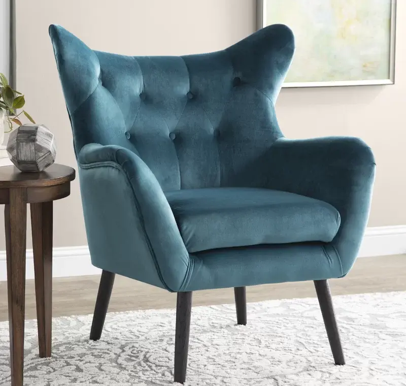 Danney Tufted Velvet Wingback Chair