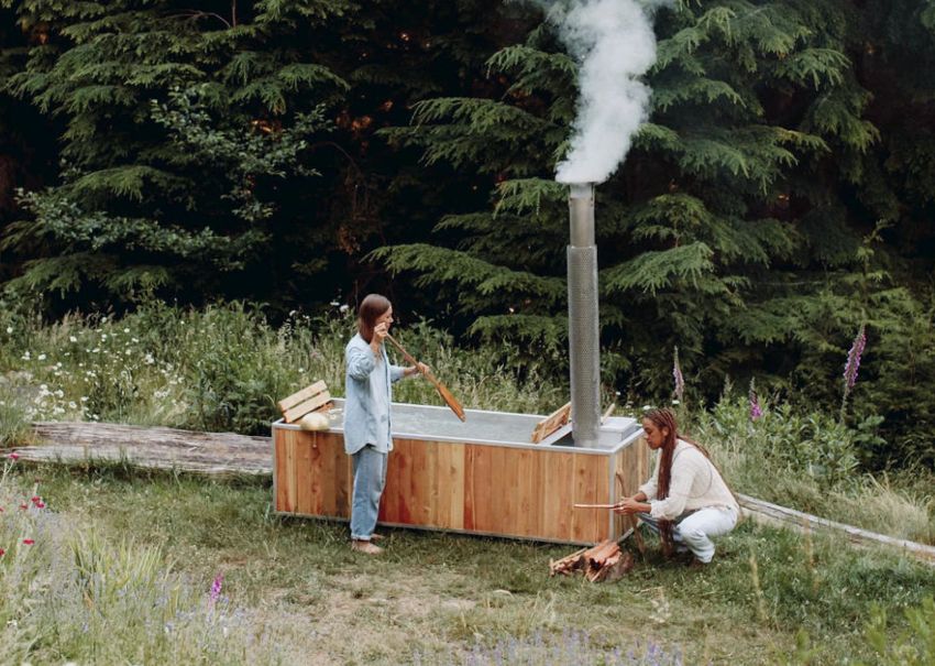 Goodland Makes Stylish Wood-Burning Hot Tubs from Recyclable Materials