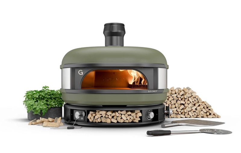 Gozney Dome is a Professional-Grade Pizza Oven for Your Garden in olive green