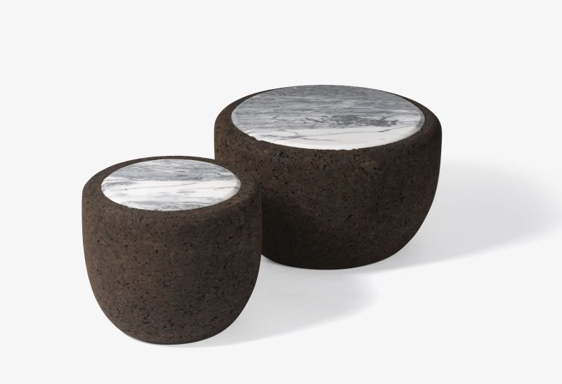 MAGMA Coffee Table by DAM is Made of Natural Cork and Stone