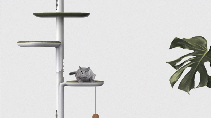 Rub Rub Rub Cat Tower by Hyojeong Lee Integrates Vacuum to Collect Pet Hair