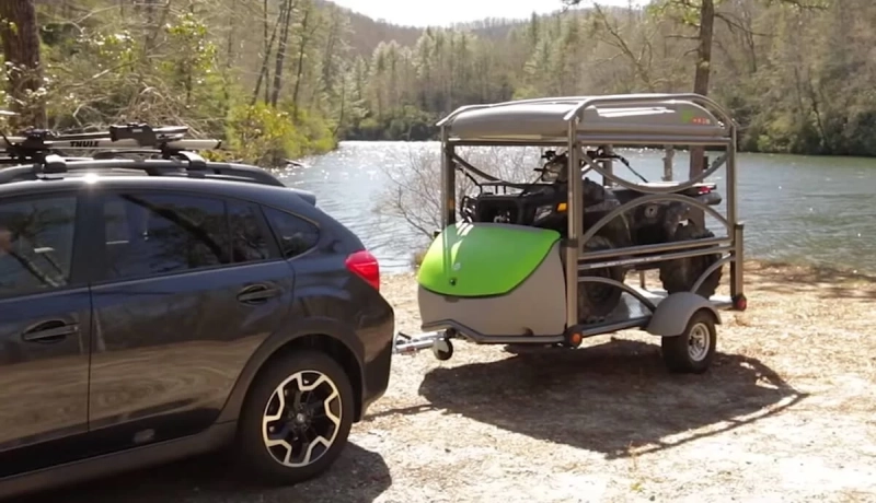 SylvanSport’s Go Camping Trailer Expands into Camping Tent for 4 People - storage deck 