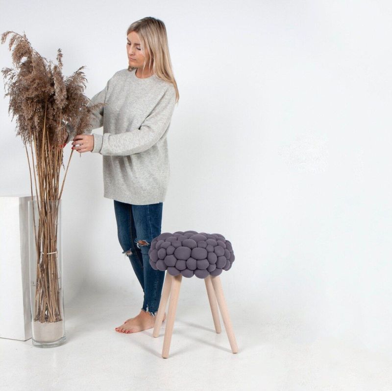 These Bubbly Homewares are Perfect to Bring Curved Interior Design Trend in Your Home - stool with wood legs