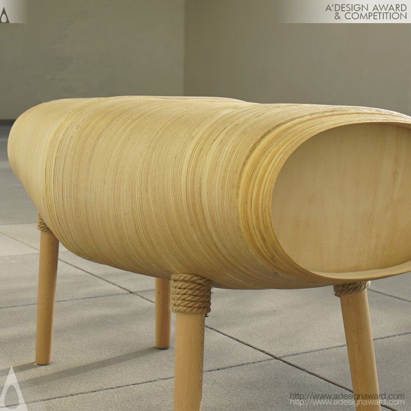 This Bench is made of Wood Veneer for a Soft Feeling