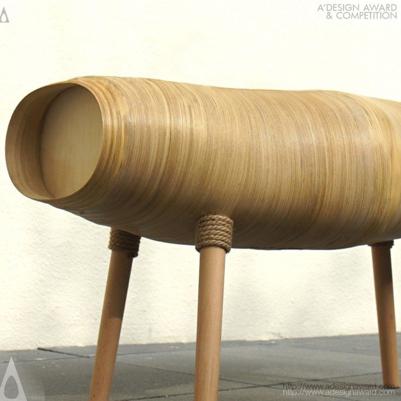 This Bench is made of Wood Veneer for a Soft Feeling