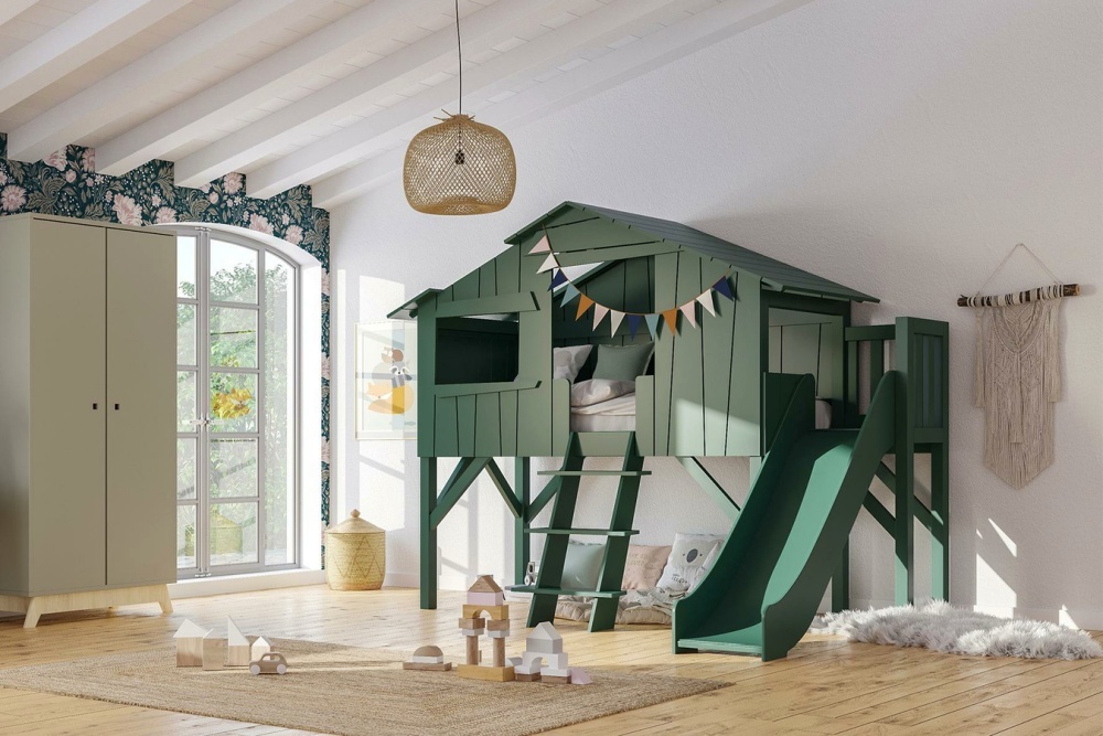 Custom-Made Treehouse with Slide by Mathy by Bols