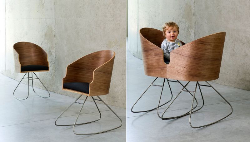 Dimdim Rocking Chair becomes a crib 