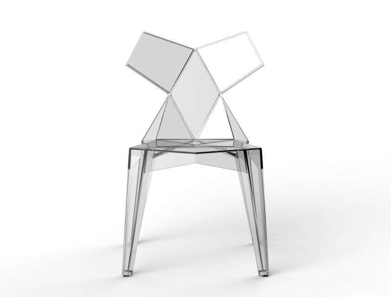 Made of Polycarbonate, Kimono Chair by Vondom Shines Like Diamond