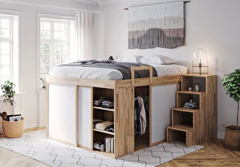 Milano Bed with storage closet - multifunctional furniture ideas 