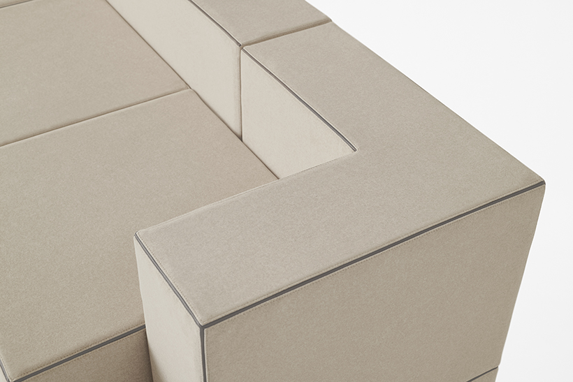 Soft Brick Modular Sofa by Nendo Comes with Square-Shaped Cushions