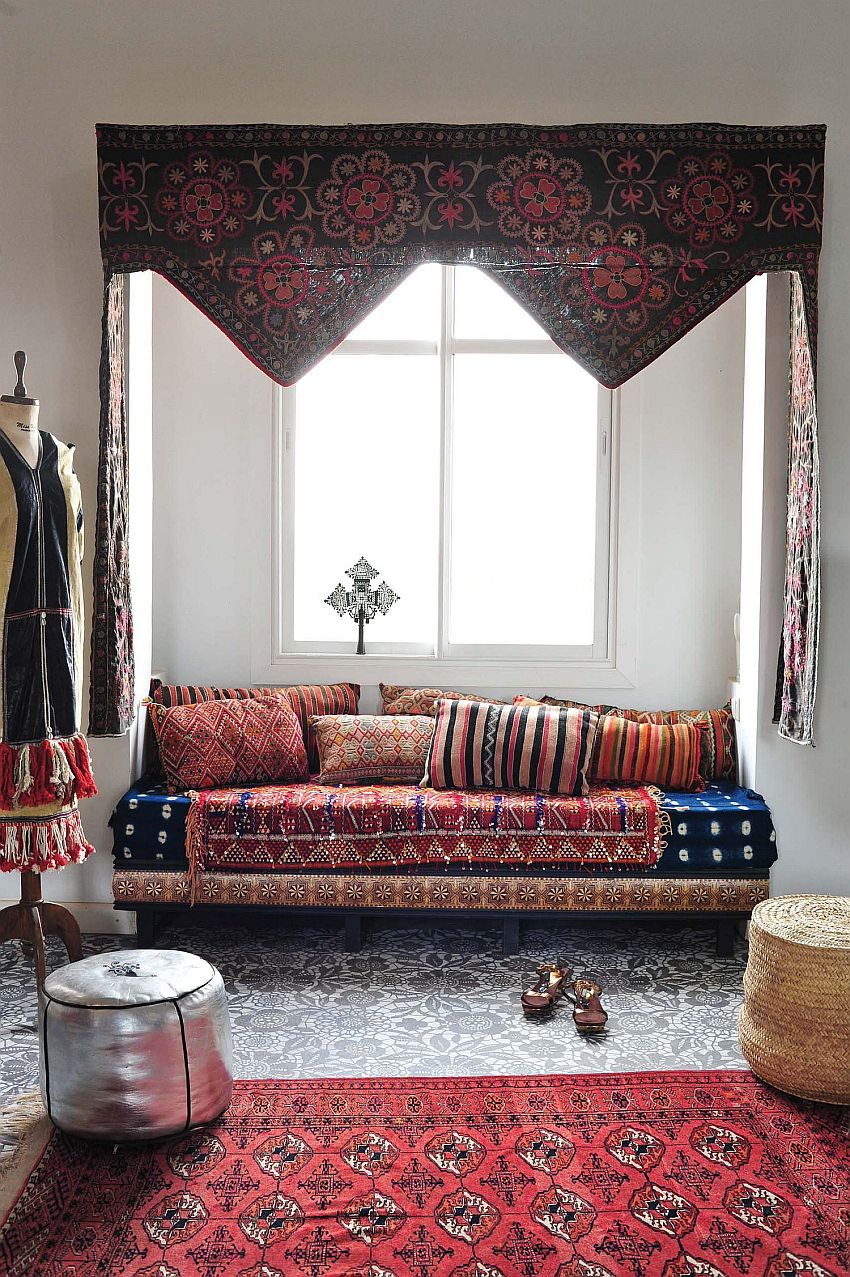 Boho chic living room with an overload of Moroccan influences