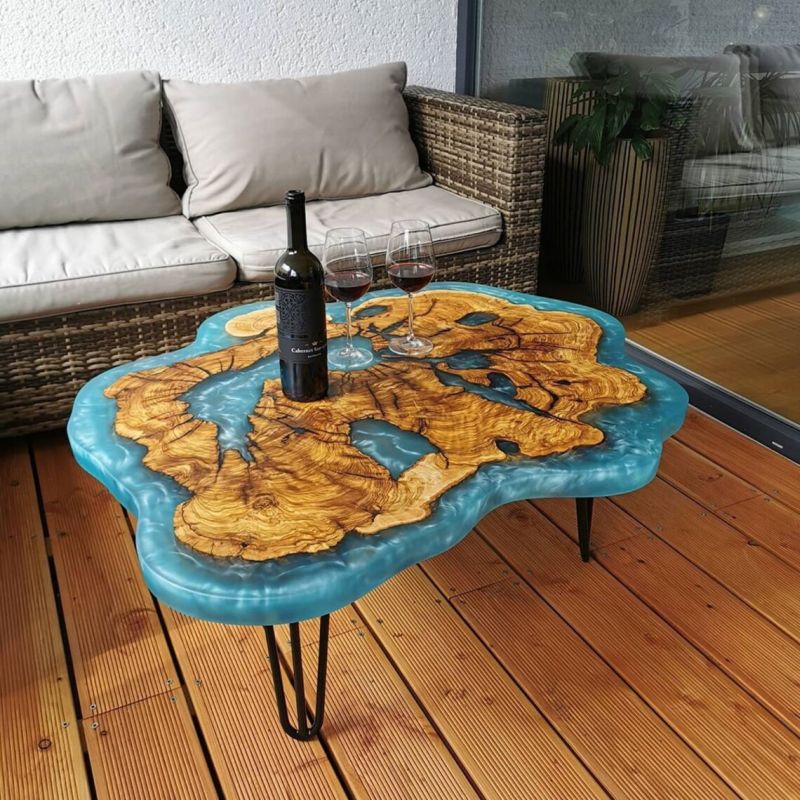 Burl Wood Coffee Table by Ironscustomwood