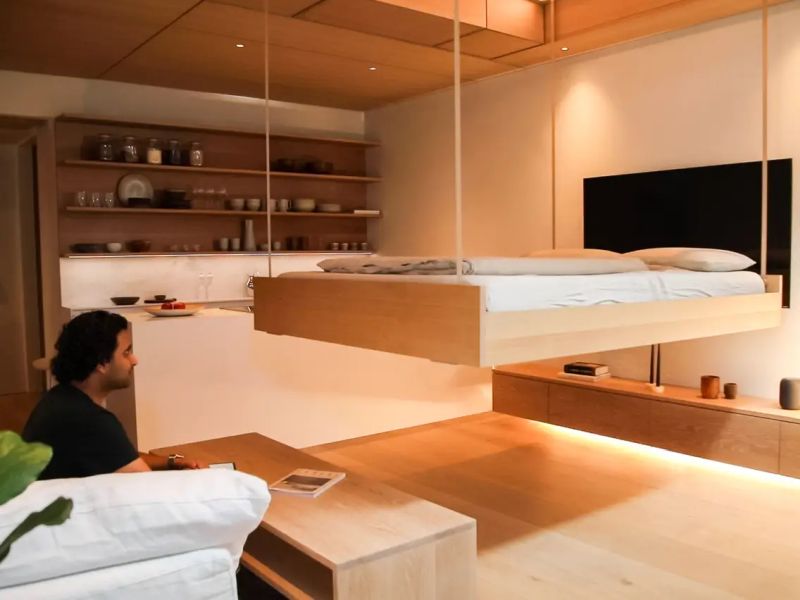 Smart Ceiling Bed by Bumblebee Spaces