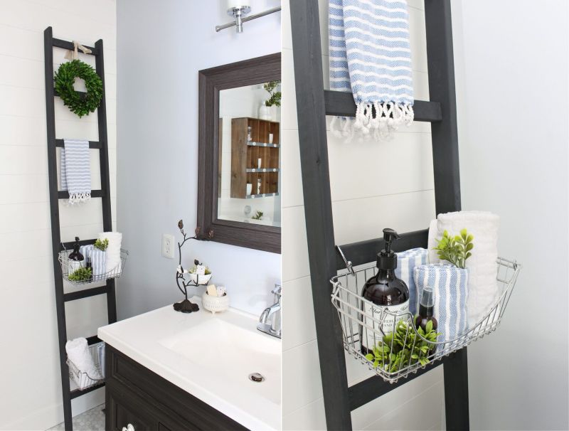 Bathroom Storage Ladder diy