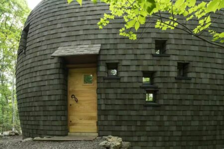 This Curvaceous Passive House in Japan is Made of Wood and Clay