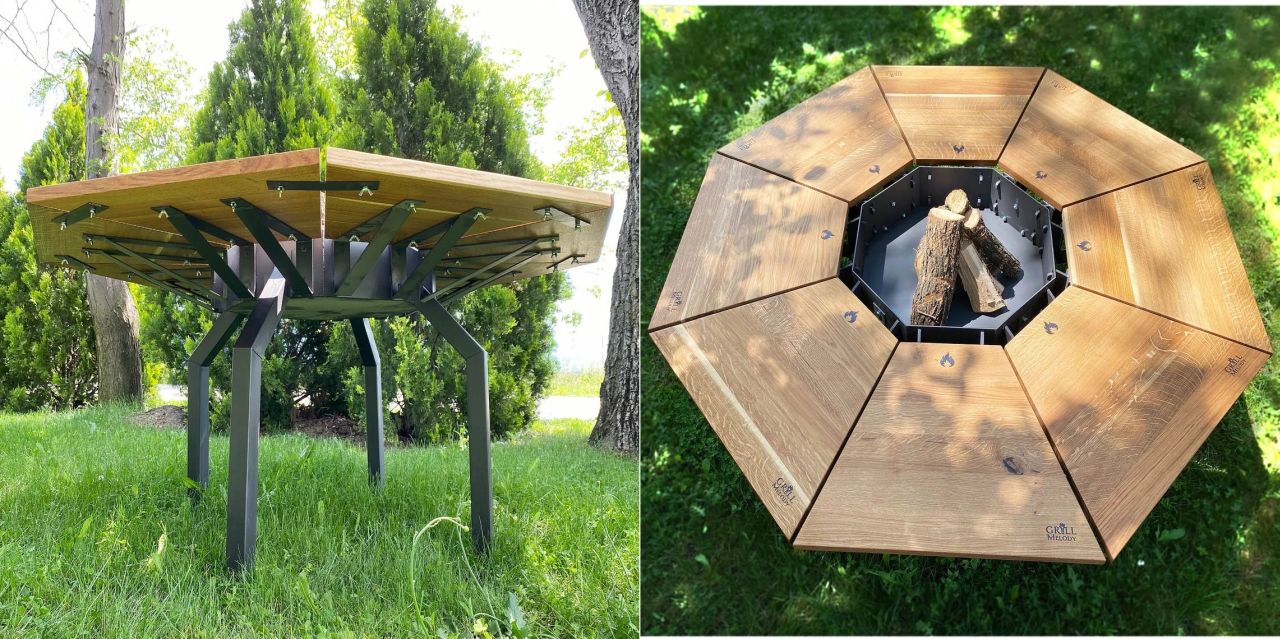 Simple yet Elegant BBQ Table can Accommodate Eight People