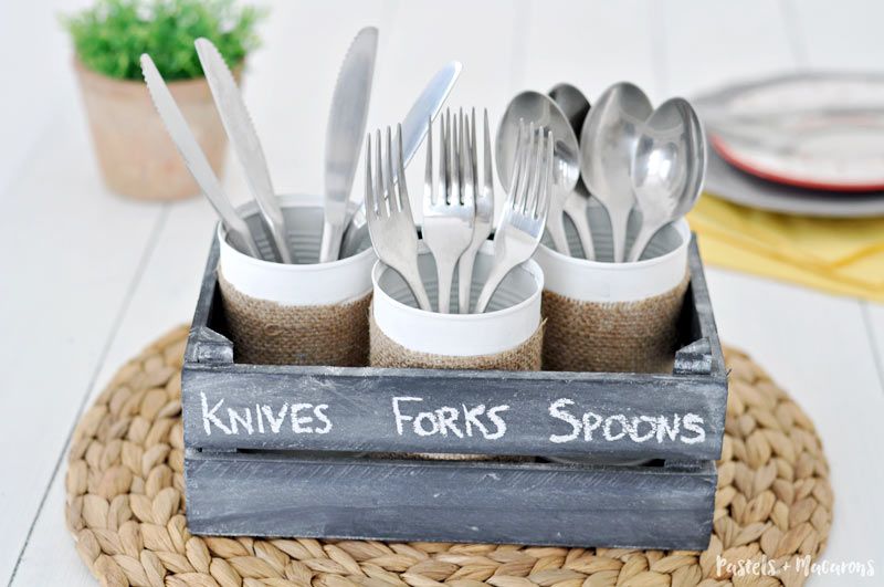 utensils caddy - DIY Scrap Wood Projects