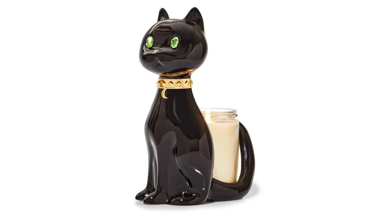 Bath and Body Works Halloween 2022 collection - Black Cat Single Wick Candle Holder 