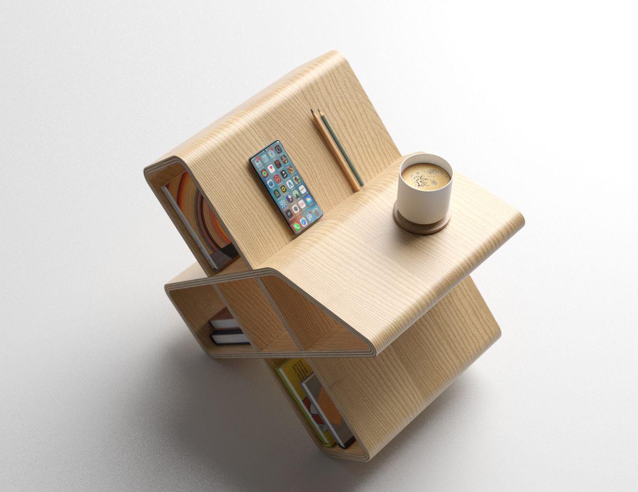 Deniz Aktay Designs Bookshelf that also Serves as Table_2