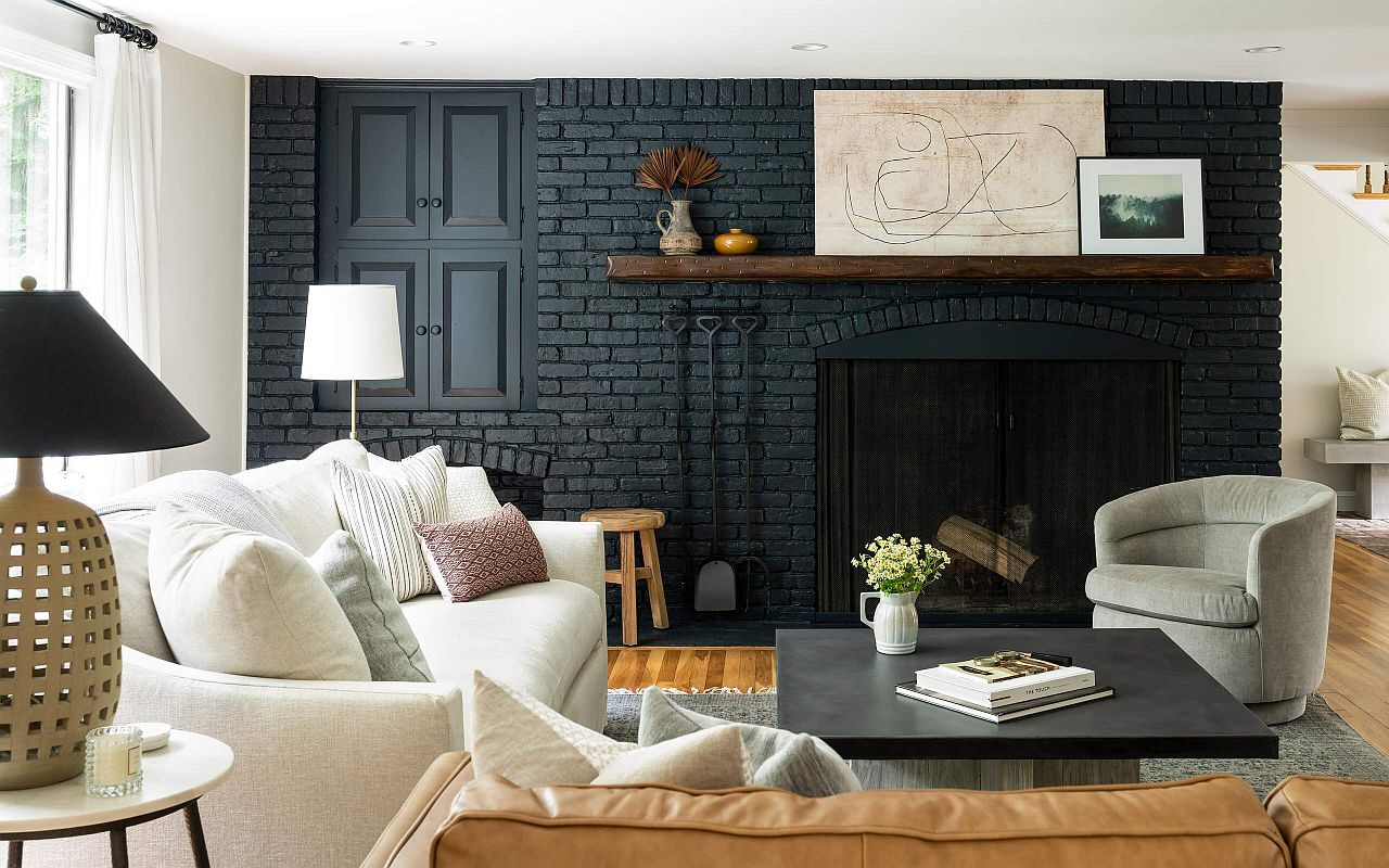 Painting the brick wall black for a more sophisticated visual