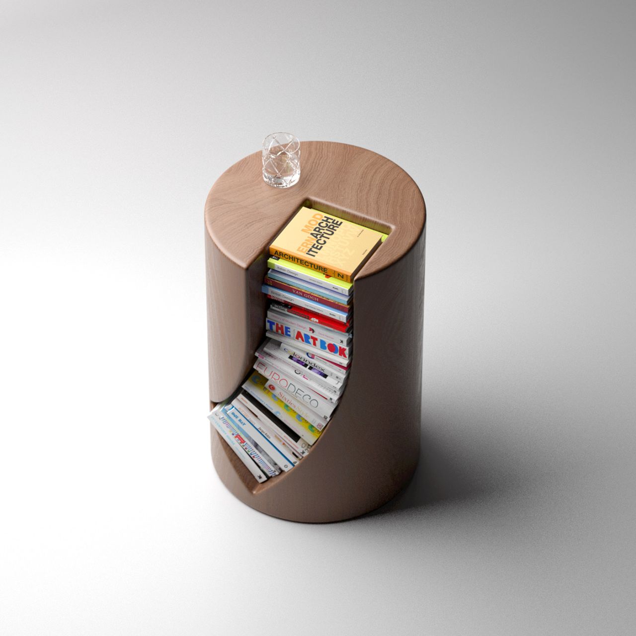 Bookgroove Side Table by Deniz Aktay houses multiple books