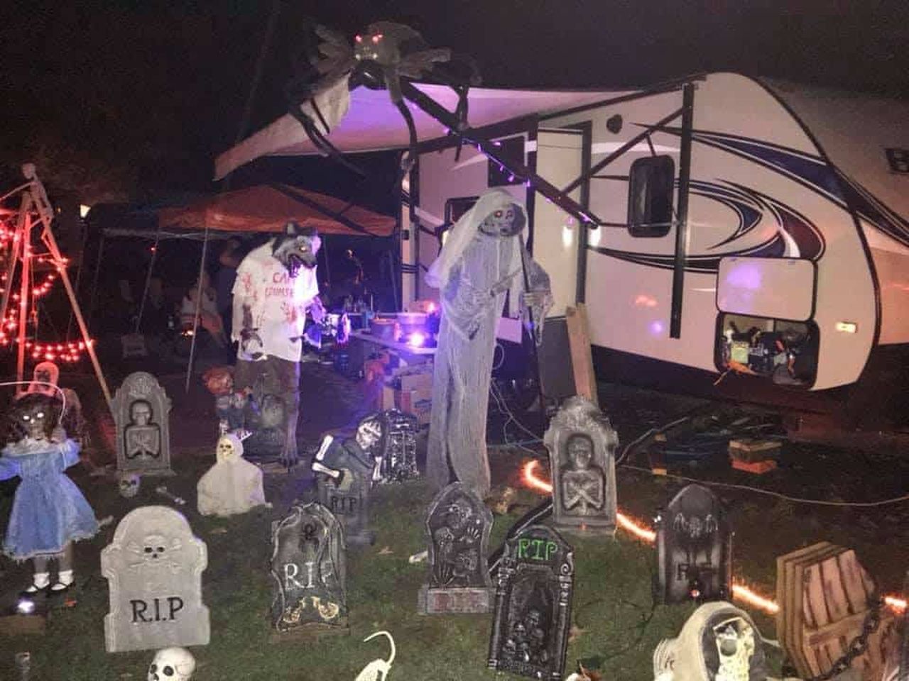 Campervan decoration with Graveyard