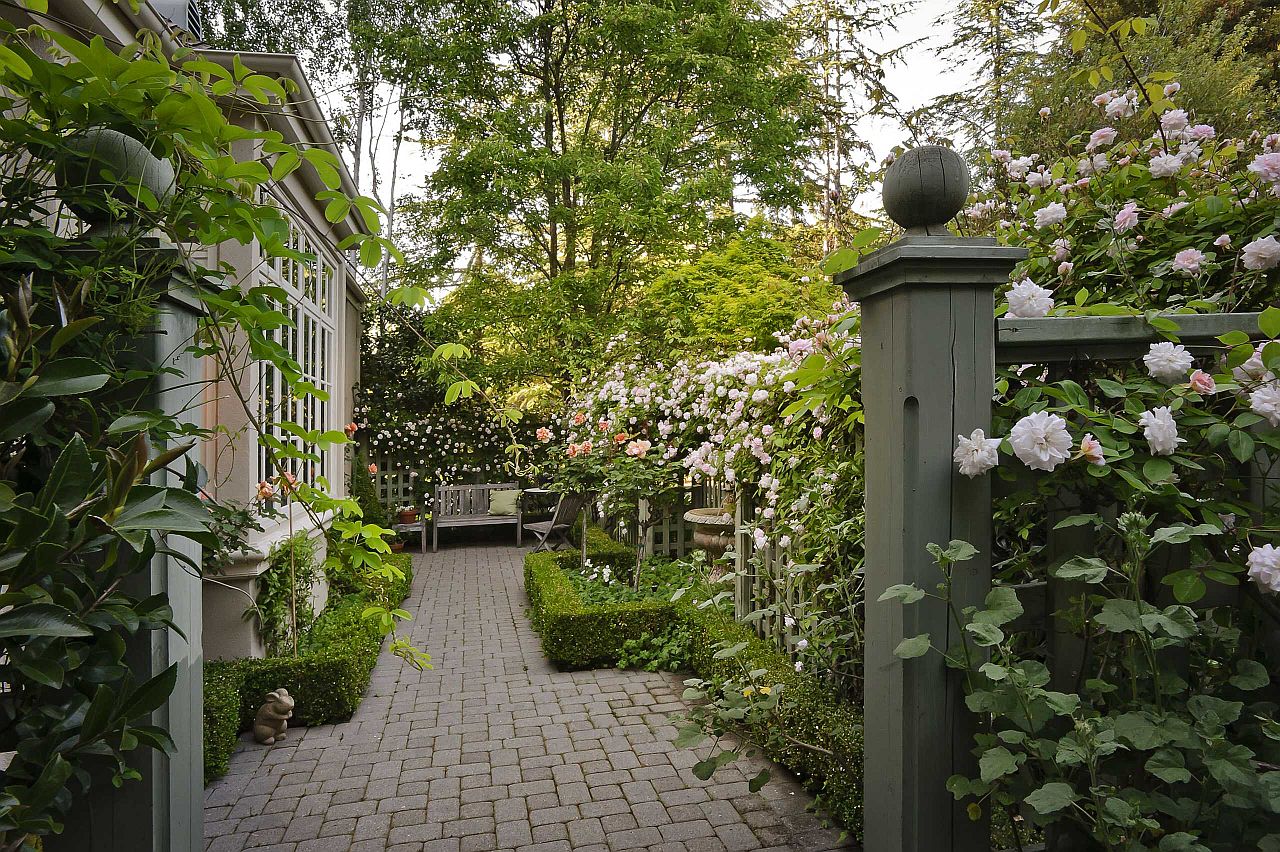 Creepers, Mediterranean plants and ample greenery transform this backyard garden