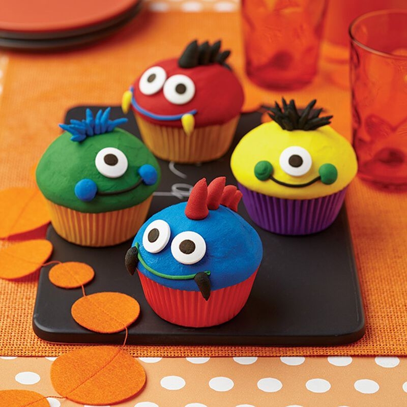 Cute Monster Halloween Cupcake