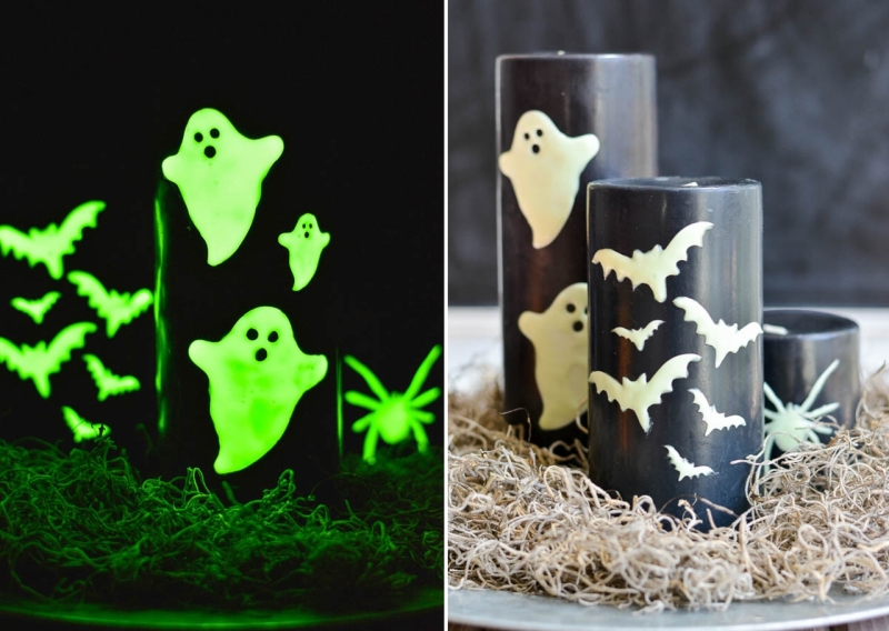 Glow in the Dark Candles - DIY Halloween Candles