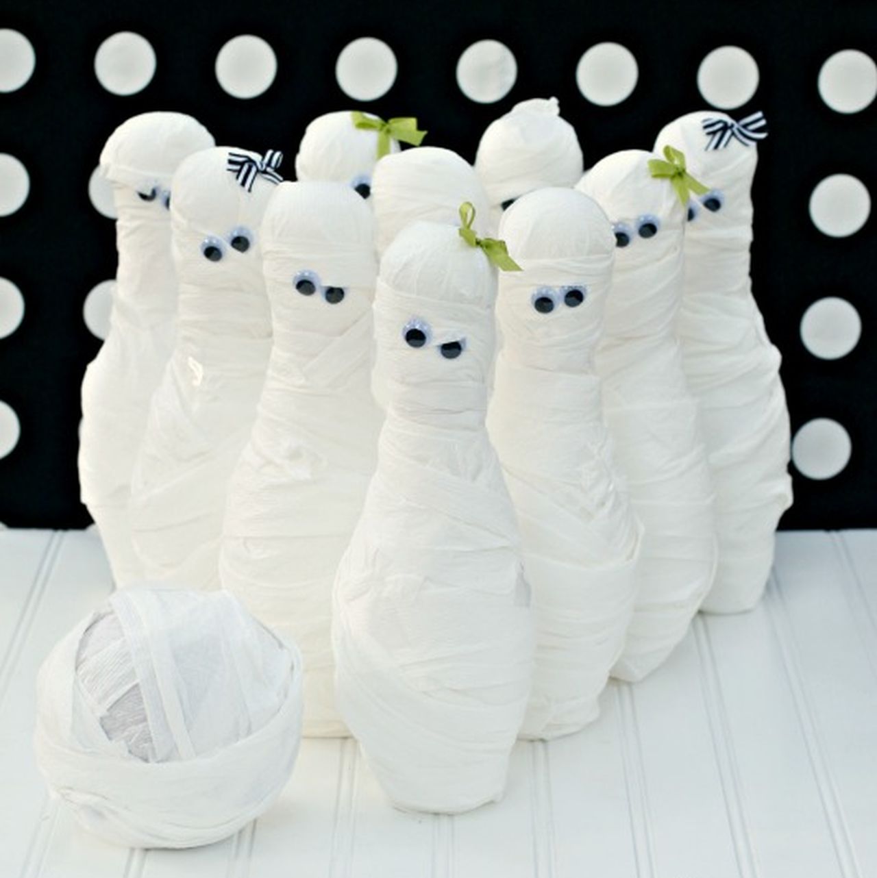 Kid-Friendly Halloween Party Games - Mummy Bowling
