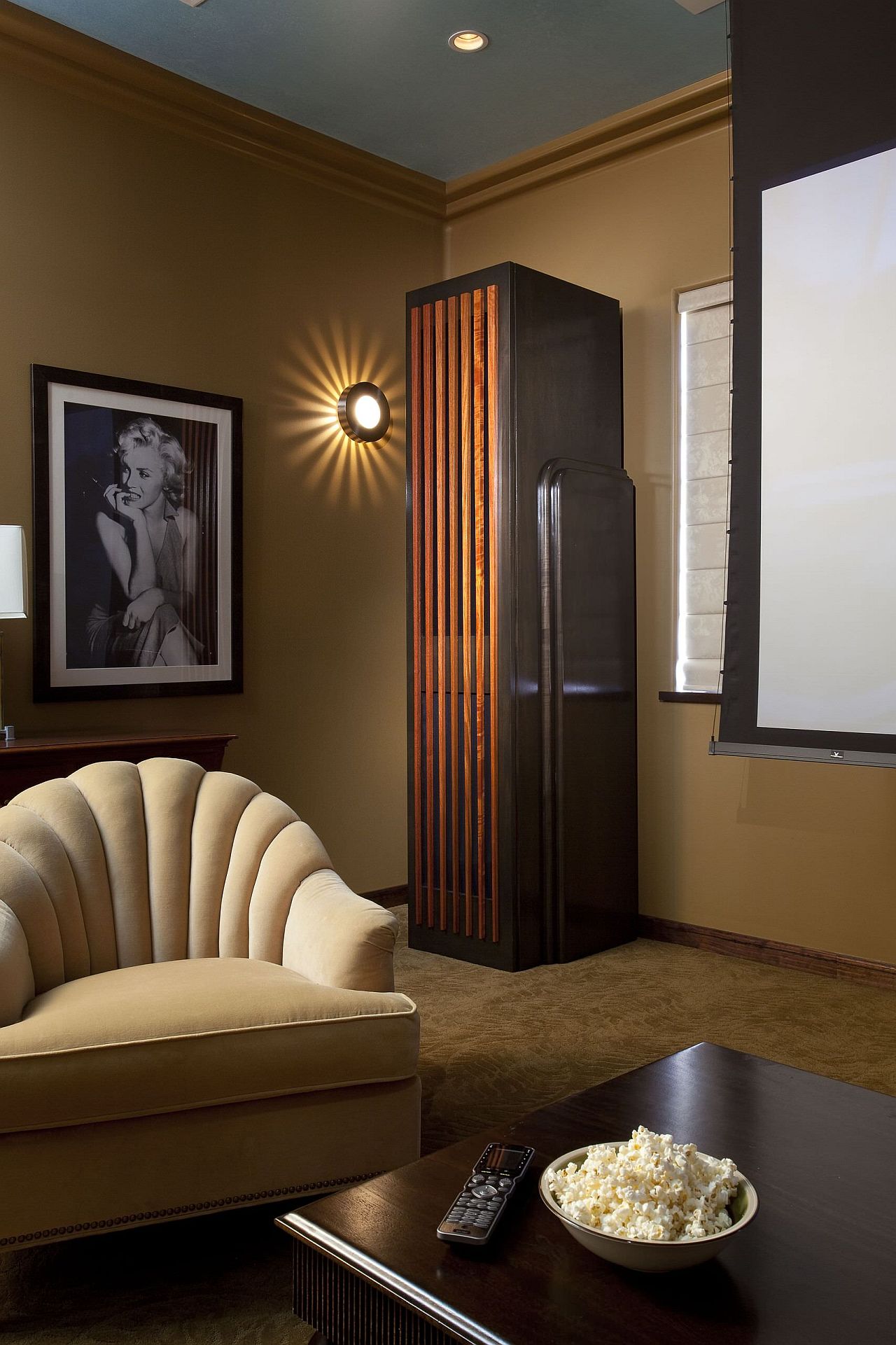 Lighting puts the final touches on this art deco style space