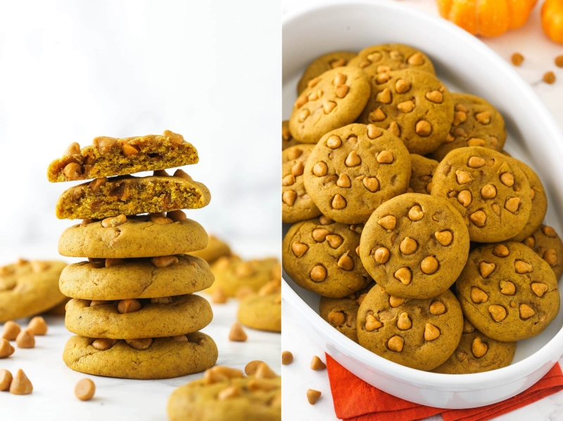 Pumpkin Butterscotch Chip Cookies Halloween 