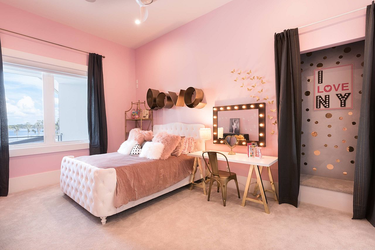 Using pink in the contemporary bedroom with balance and elegance