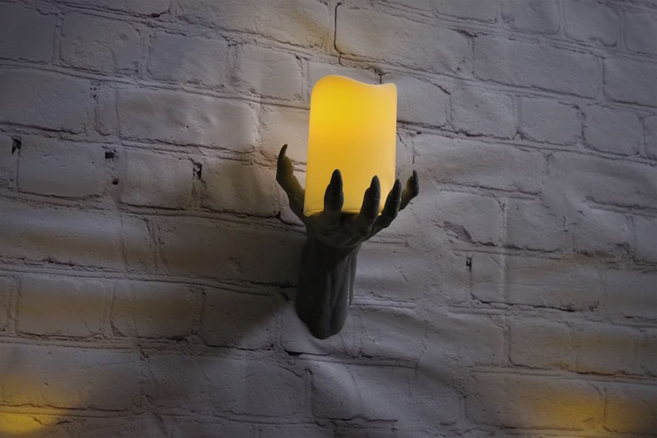 creepy hand LED candle holder 