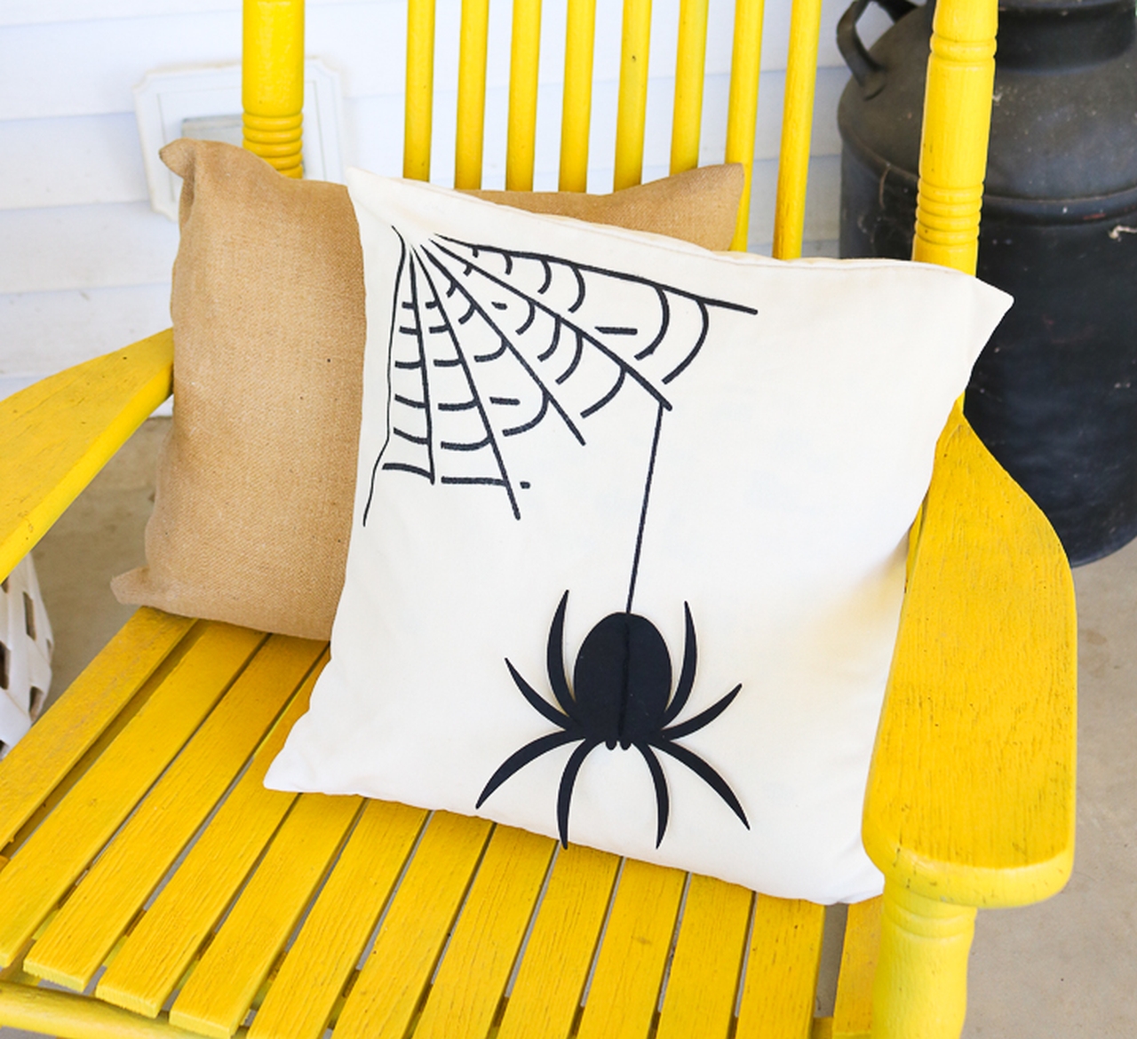 Halloween spider cutout pillow 