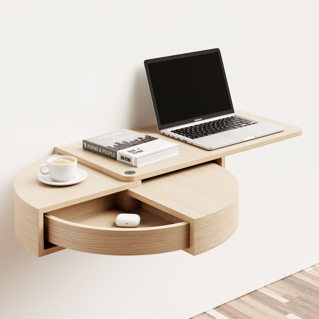 Revolver wall mounted desk by Joao Teixeira 