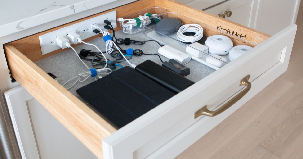 Make space for chargers at home office setup