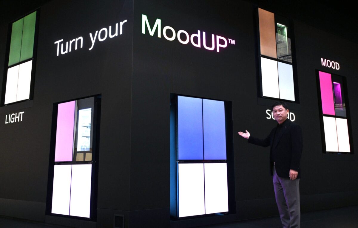 LG's MoodUP Refrigerator has LED ColorChanging Door Panels