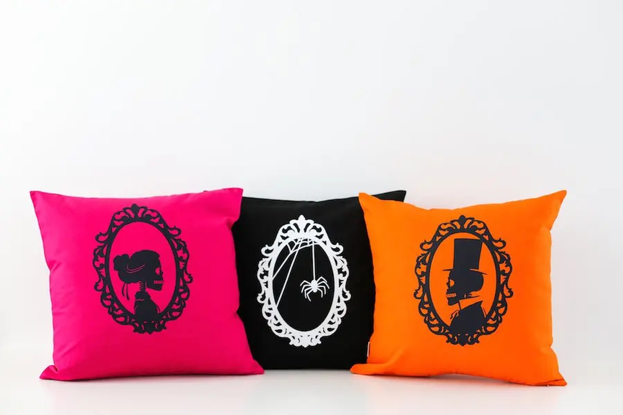 Skeleton Silhouette Throw Pillow