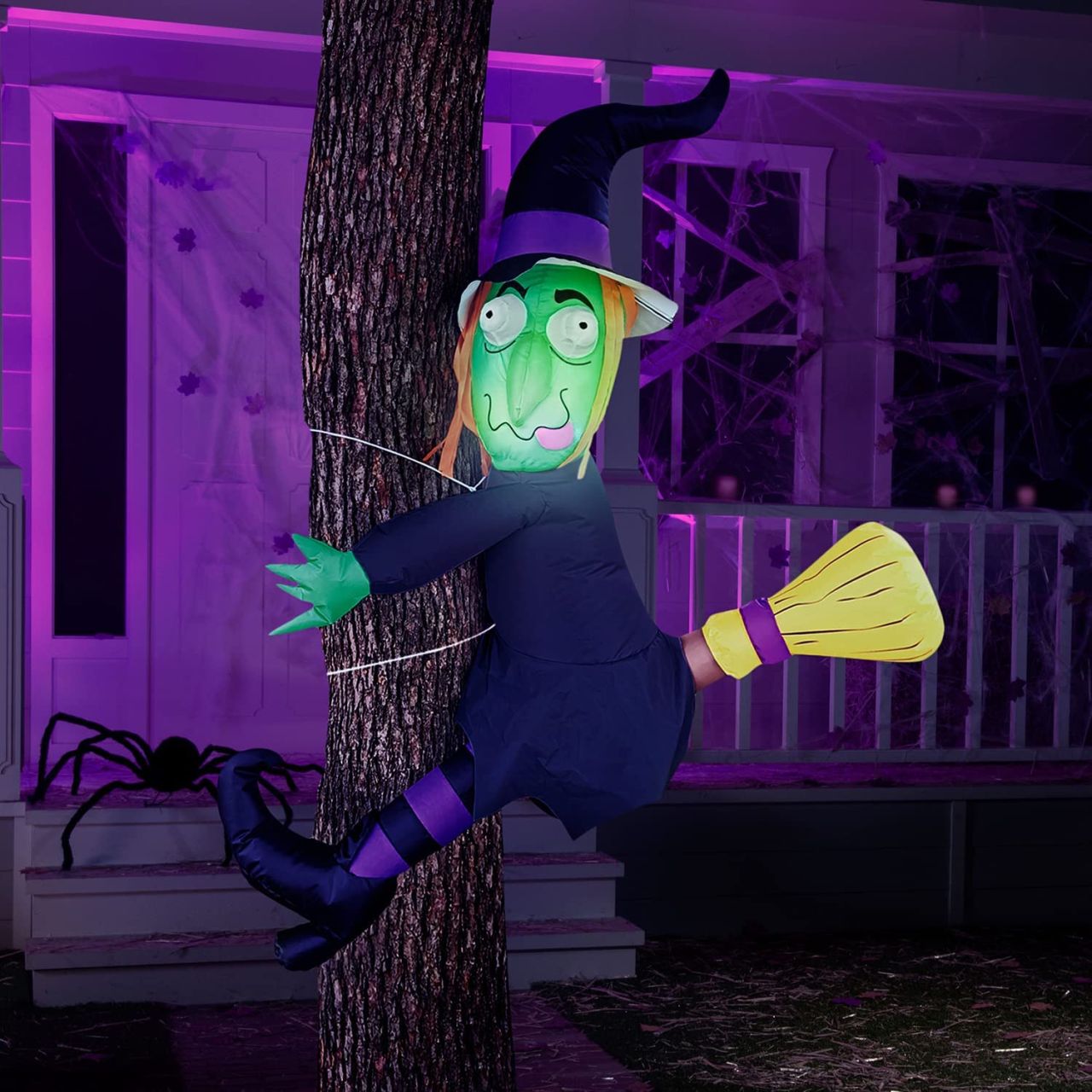 Witch Crashing Into Tree with Build-in LEDs