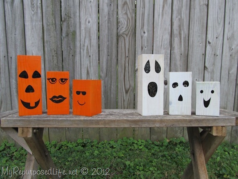 4X4 Post Jack-o-Lanterns Ghosts 