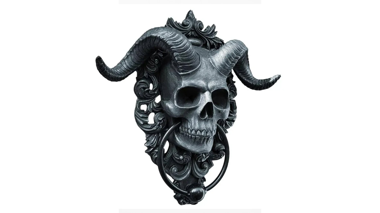 Goat-Headed Gothic Skull Knocker