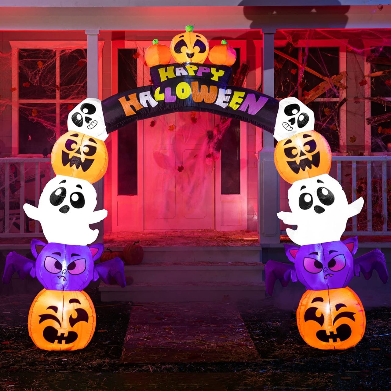 Inflatable Stack Pumpkin Ghost Archway 