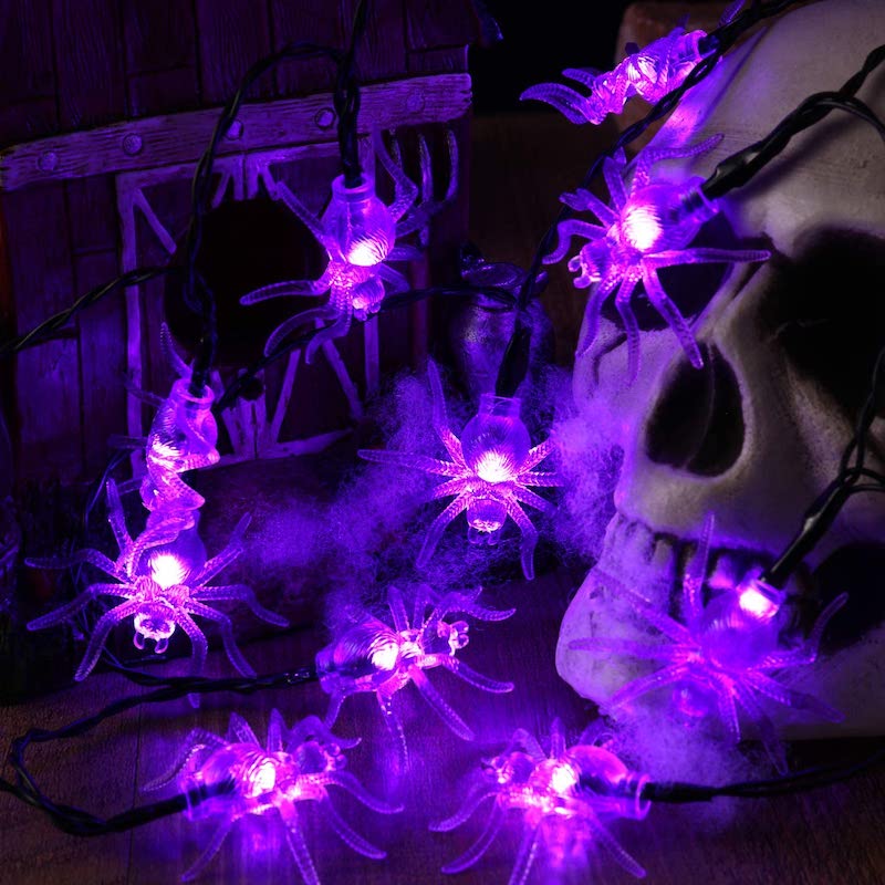 Spider shped Halloween lights string  