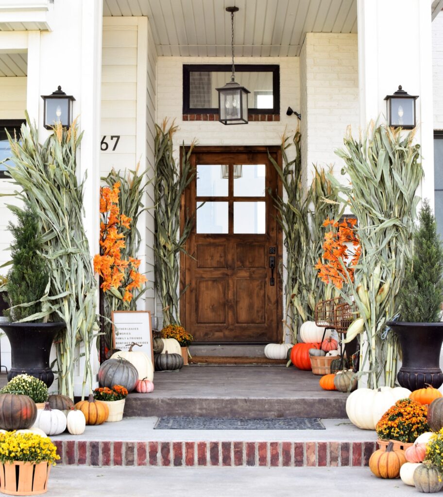 corn stalks for modern Porch fall Decor