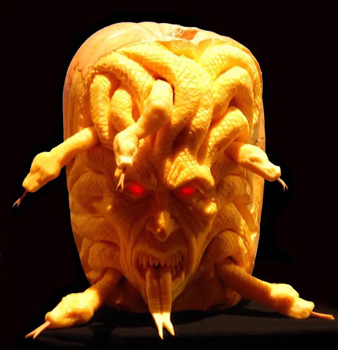 Medusa pumpkin carving