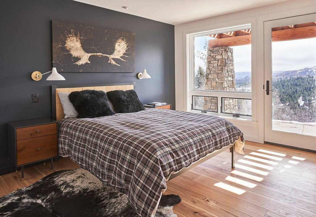 rustic bedroom with a dash of plaid