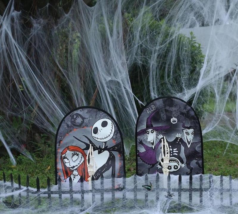 The Nightmare Before Christmas Halloween Decorations graveyard tombstones 