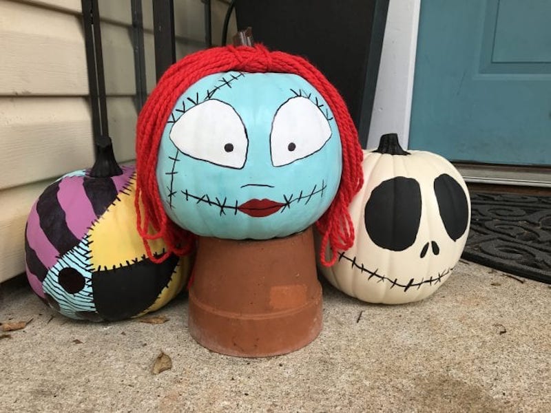 painted sally pumpkin The Nightmare Before Christmas Halloween Decorations